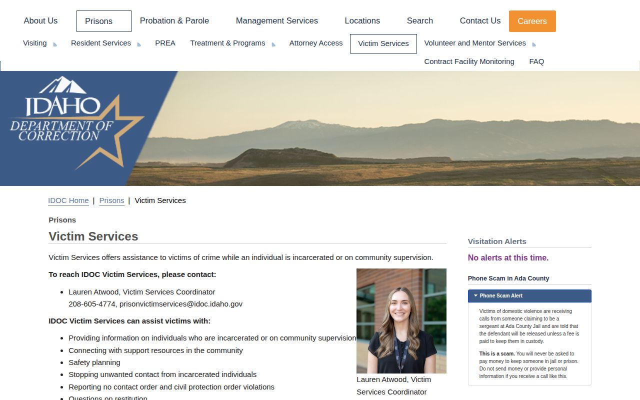 IDOC victim services guidance for VINE alerts